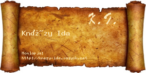 Knézy Ida névjegykártya